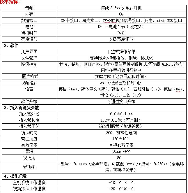 MIE-R系列安防內(nèi)窺鏡支持圖片、視頻播放，插入管外徑6mm，內(nèi)窺鏡攝像頭有效像素45萬(wàn)，耐高溫